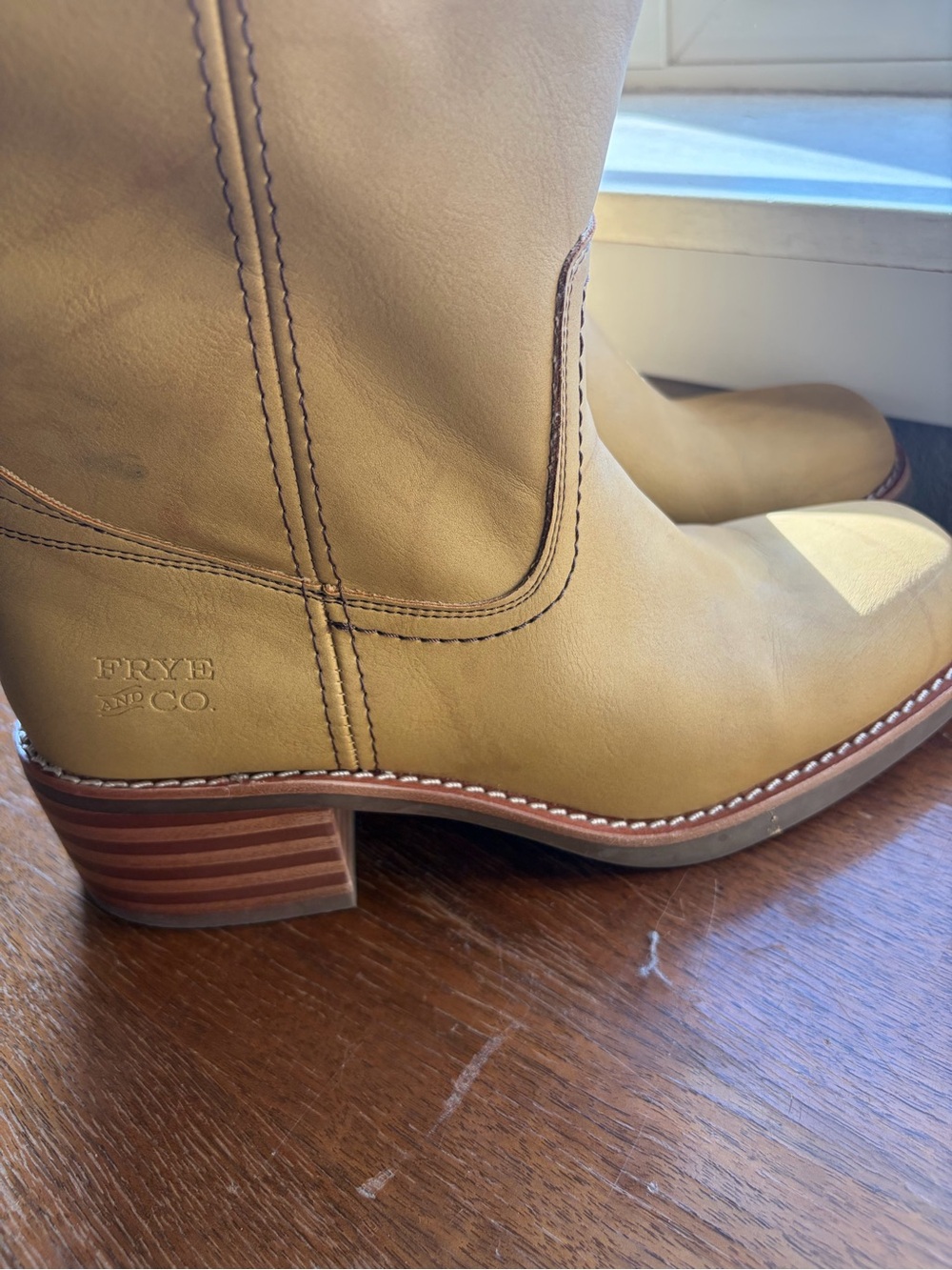 FRYE AND CO. Tall Western Over-the-Knee Boots in Tan - Picture 4 of 6